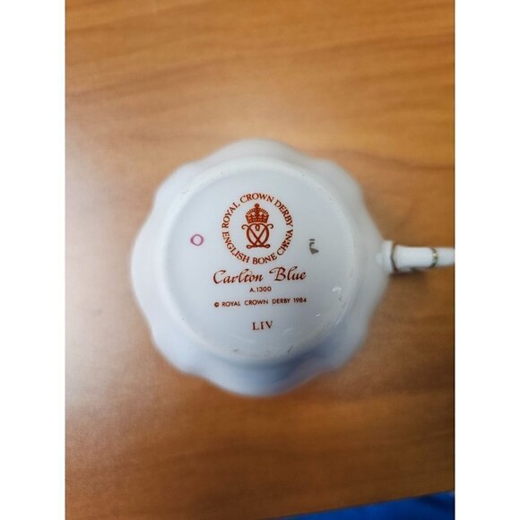 Royal Crown Derby Carlton Blue English Bone China Replacement Teacup LIV - O - Picture 4 of 4